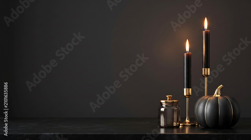 Luxury Candle Halloween Background with Premium Display