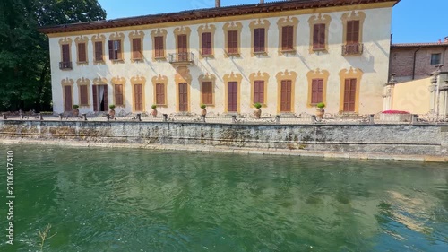 historical buildings in robecco village italy