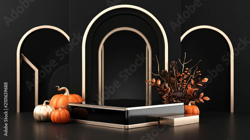 Luxury Podium Halloween Background with Premium Display
