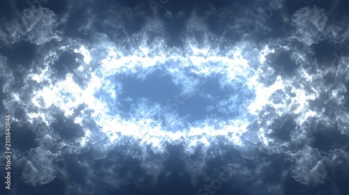 Glowing blue cloudy abstract background.