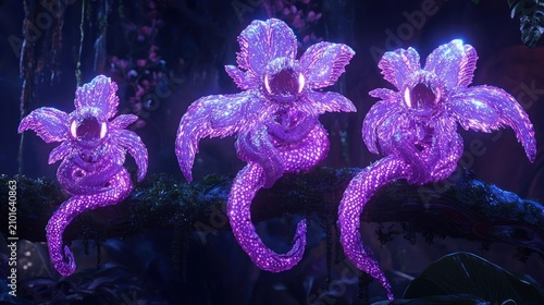 Glowing purple jellyfish underwater scene.