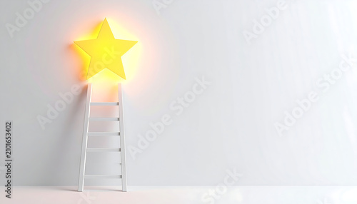 A ladder leading to a glowing star icon
