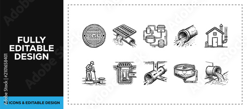 Black ink scribble hand drawn real estate interior and house renovation icon set bundle featuring hand drawn doodle sketch vector illustrations for home agency branding design art.