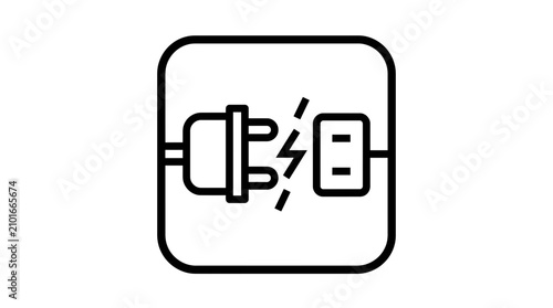 Electrical Plug Disconnected Icon Symbol