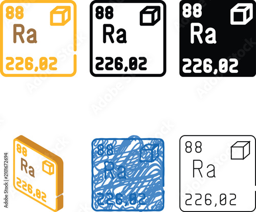 Canvas Print radium chemical element color icon vector