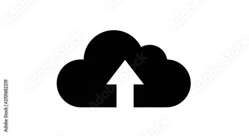 Obraz na płótnie Black cloud icon with white upload arrow