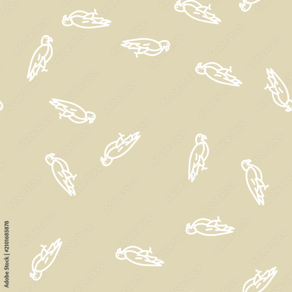 Obraz premium eagle bird line seamless pattern eagle bird thin line illustration
