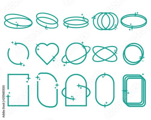 Geometric Shape Elements Collection - Editable Vector Design Templates and Abstract Outline Frames Set