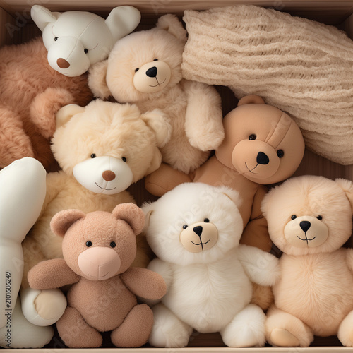 Teddy bears in a row