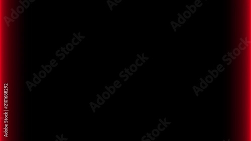 Abstract cinematic red light leaks flickering on black background edges for video transitions or overlays