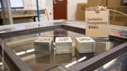 Concrete Blocks with Words Clear Just Open Representing Ethics and Transparency in Business Environment