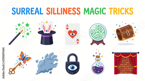 Cuadro en lienzo Magic tricks and surreal silliness concept.