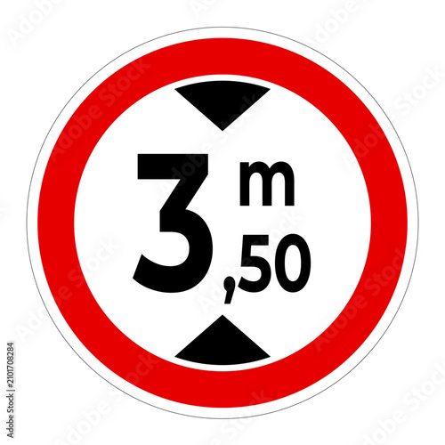 Height Limit Road Sign, Vector Icon