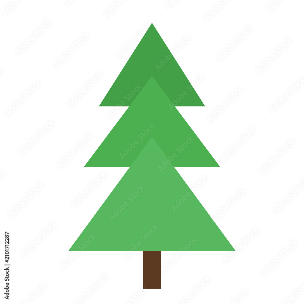 Fototapeta premium Minimal Geometric Triangle Tree Flat Vector Icon