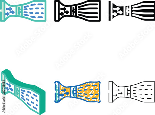 Fotografi wind tunnel aeronautical engineer color designs icon vector