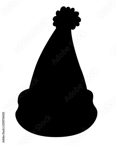 Santa hat, Christmas holiday image - vector silhouette for logo, pictogram, or stencil. Santa hat for laser cutting
