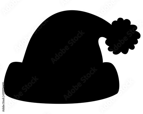 Santa Claus hat, Christmas holiday image - vector silhouette for logo, pictogram, or stencil. Santa hat for laser cutting