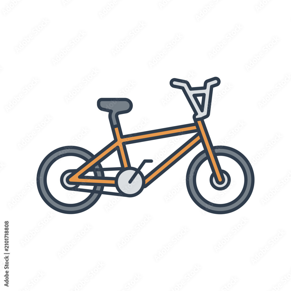 Obraz premium BMX Freestyle Flat design style, modern sturdy BMX with thick frame, perfect for extreme sport graphics, youth lifestyle visuals, and cycling culture designs.
