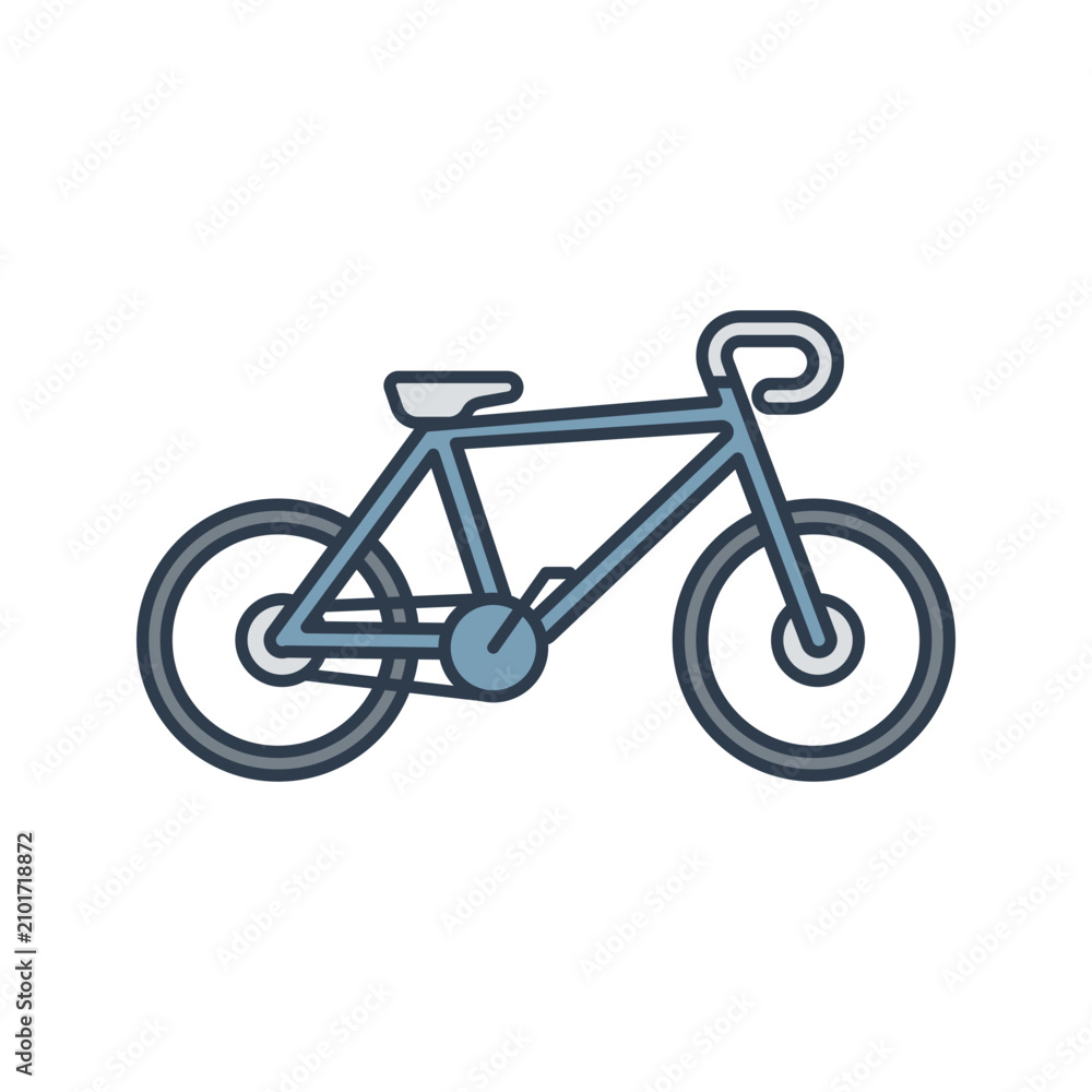 Fototapeta premium Mountain Bike Flat design style, sturdy frame bicycle for off road terrain, perfect for outdoor sports graphics, adventure visuals, and active lifestyle themes.