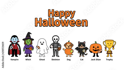 Canvas Print Happy Halloween Characters