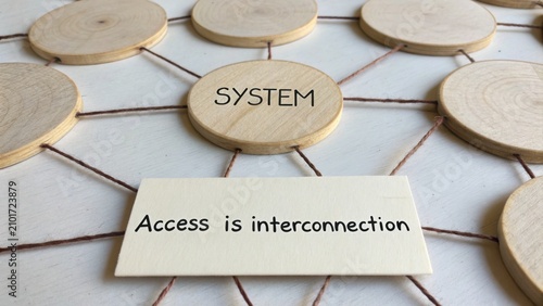Wooden network structure illustrating system connectivity with an emphasis on access and interconnection principles in design