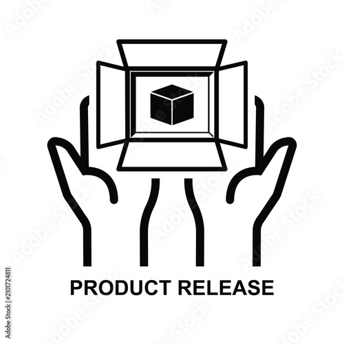 Product release icon isolated on background vector illustration.