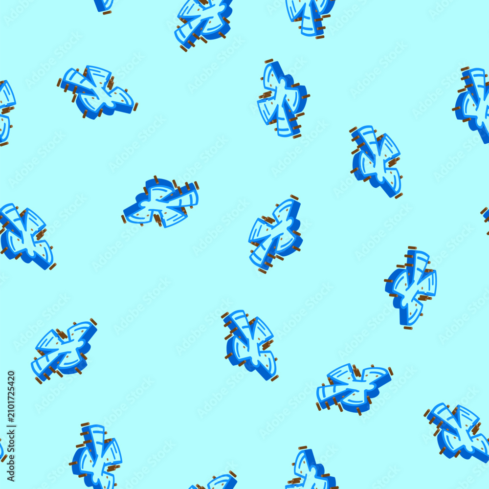 Fototapeta premium snow angel winter season isometric seamless pattern. snow angel winter season sign illustration