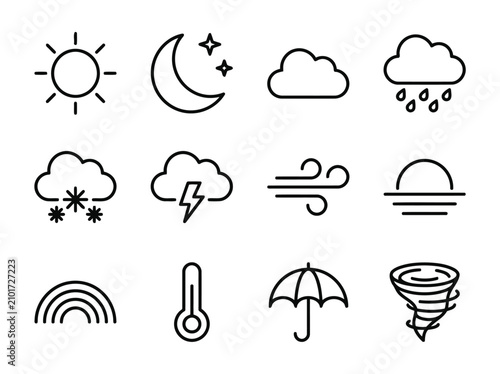 Weather and Climate Line Icons Collection
