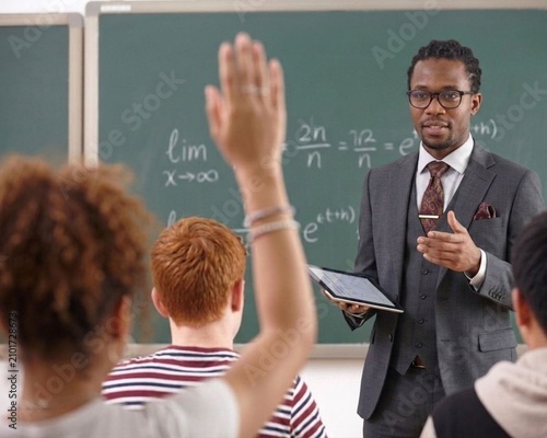 teacher and student leaning mathematics 