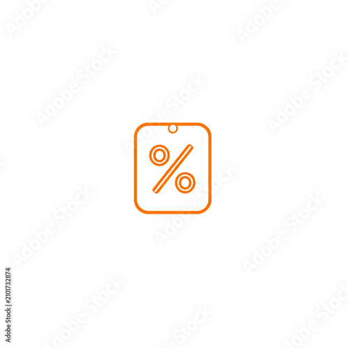 Orange percent sign icon in a rounded square for e-commerce and retail