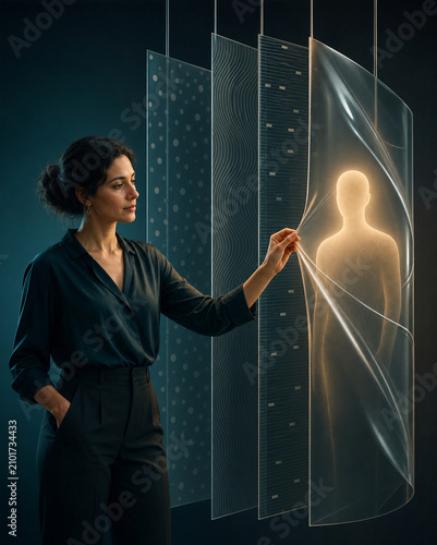 Person Choosing Transparent Layers of Digital Privacy