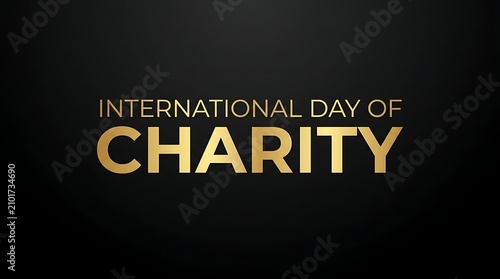 International day of charity golden text graphic september 5th awareness campaign