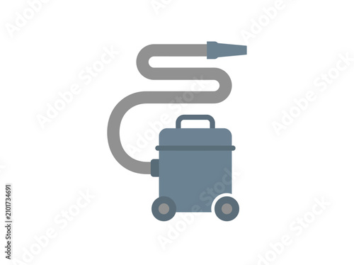 Industrial Dust Extractor Vacuum Machine Flat Vector Icon