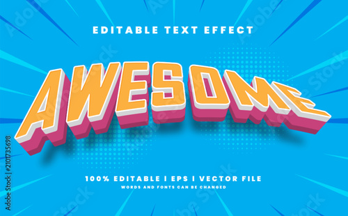Editable awesome text effects, modern colors. Text style effects.