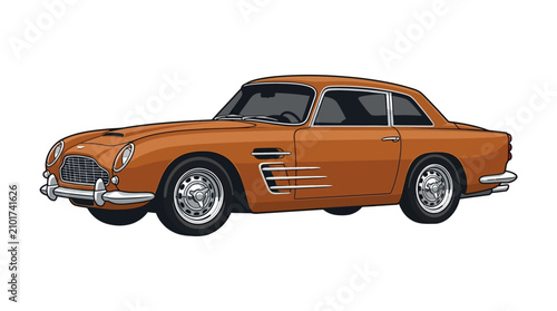 Elegant classic sports car illustration on a white background.