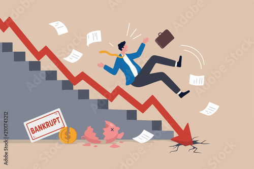Foto Business risk, mistake or failure, challenge or problem and difficulty, accident