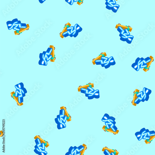 Vászonkép kickflip skate sport isometric seamless pattern