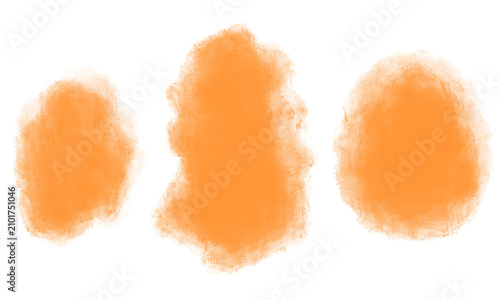 фотографія Abstract Orange Watercolor Brush Strokes and Paint Smudge Set