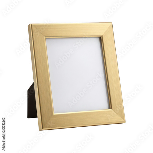 Empty gold tabletop photo frame with tabletop
