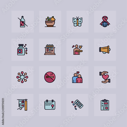 25 World Cancer Day Line Filled Style icon pack