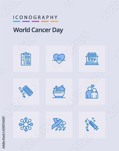 25 World Cancer Day Blue icon pack