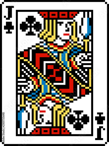 A pixel art playing cards d...