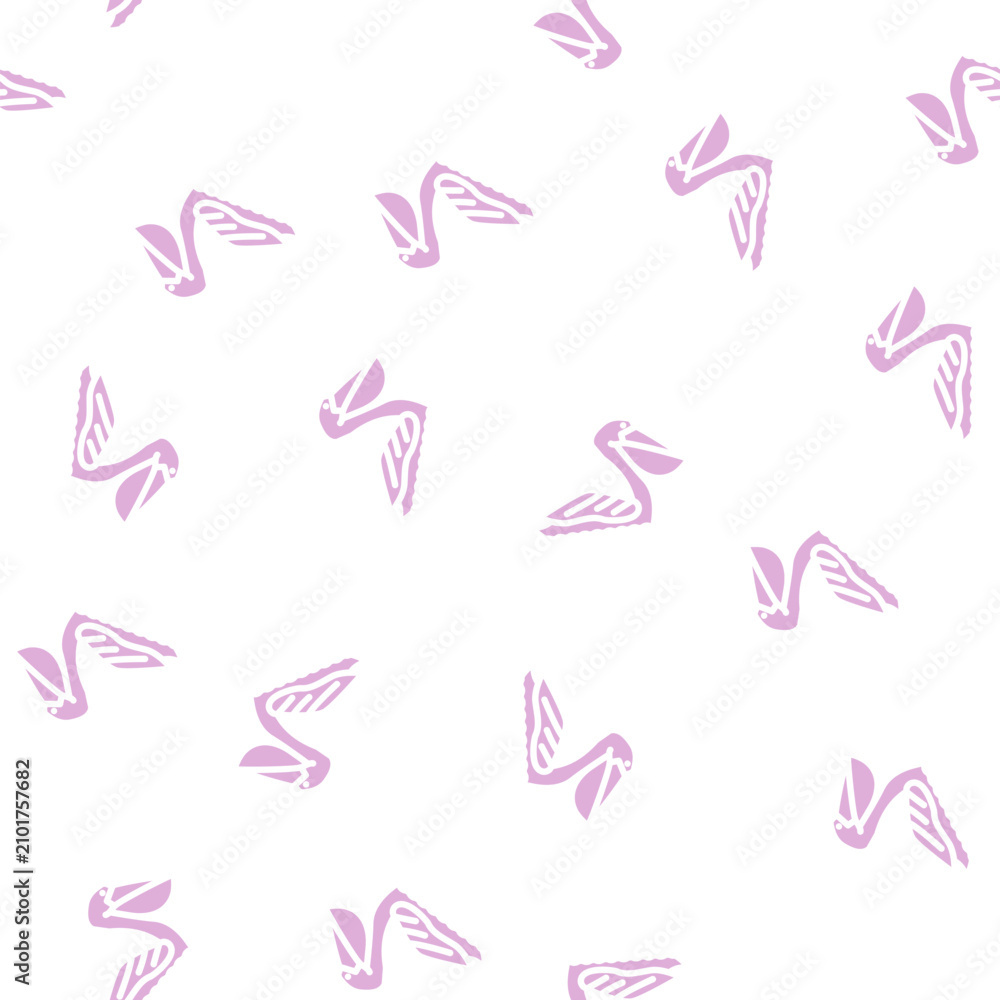 Fototapeta premium pelican sea bird glyph vector seamless pattern. pelican sea bird signthin illustration