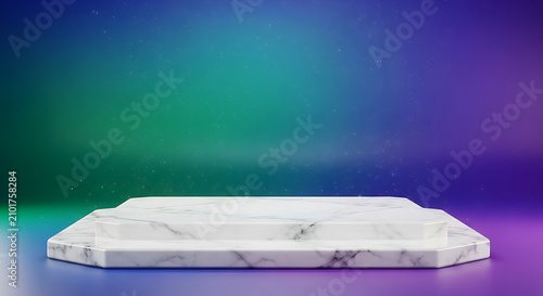 Minimalist white product display pedestal for branding and marketing. Sleek 3D mockup stage with gradient lighting for commercial presentations.
