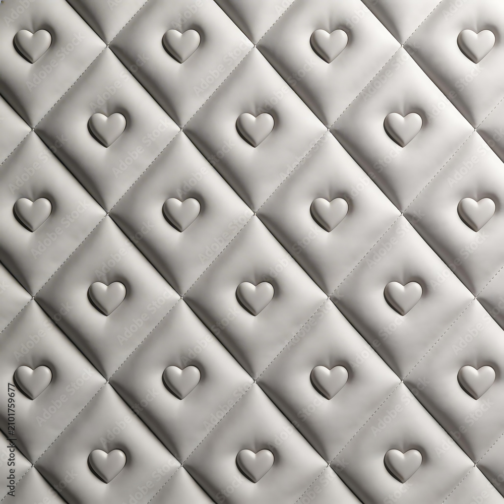 Obraz premium Heart pattern on quilted leather surface