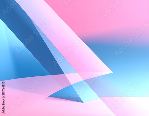 Soft pastel color abstract geometric design, with intersecting translucent shapes