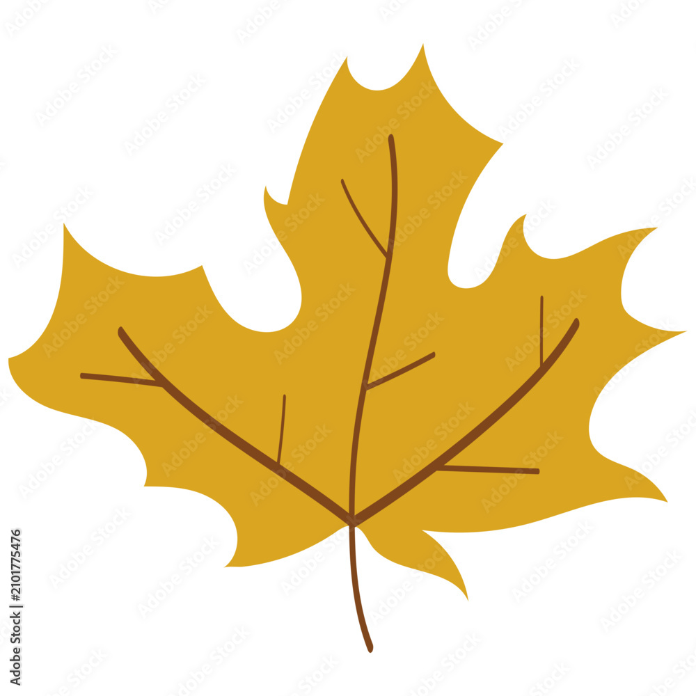 Naklejka premium Simple Autumn Maple Leaf Illustration