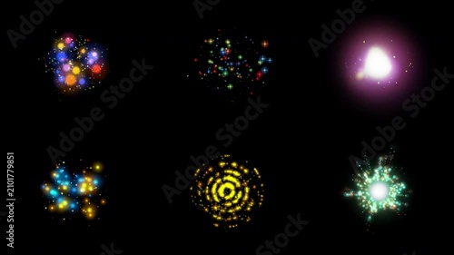 Colorful Magic Particle Spray Loop - 6 Clips in Transparent Background 