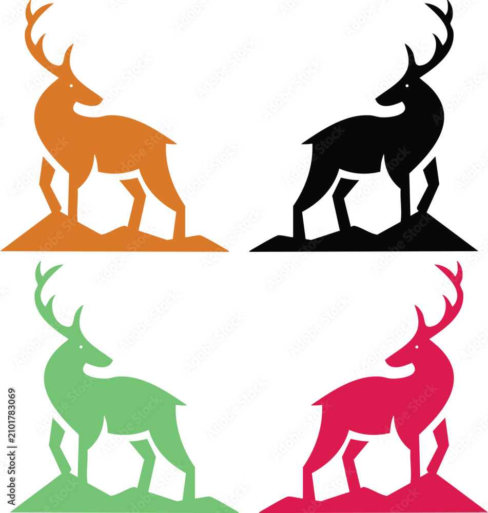 Naklejka premium Minimal Deer Logo Design Template