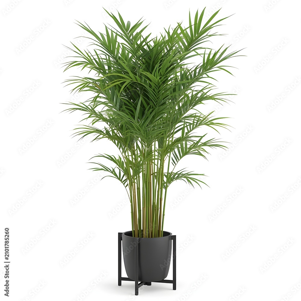 Obraz premium Parlor Palm Plant in Pot Isolated on Transparent Background